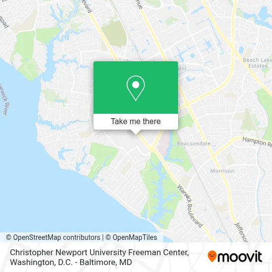 Christopher Newport University Freeman Center map