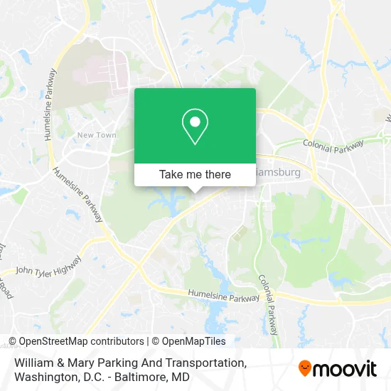 William & Mary Parking And Transportation map
