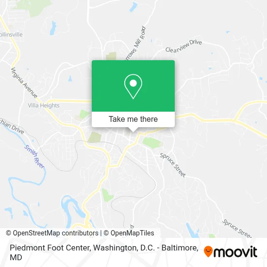 Piedmont Foot Center map