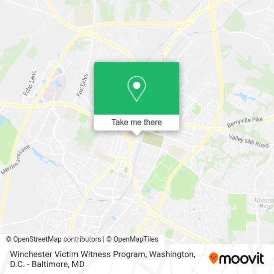 Winchester Victim Witness Program map
