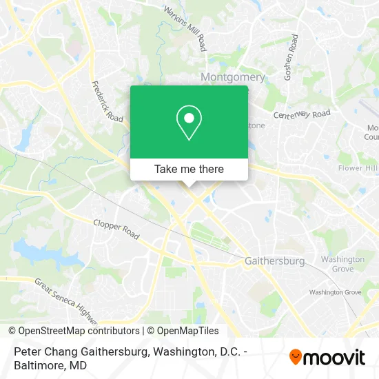Peter Chang Gaithersburg map