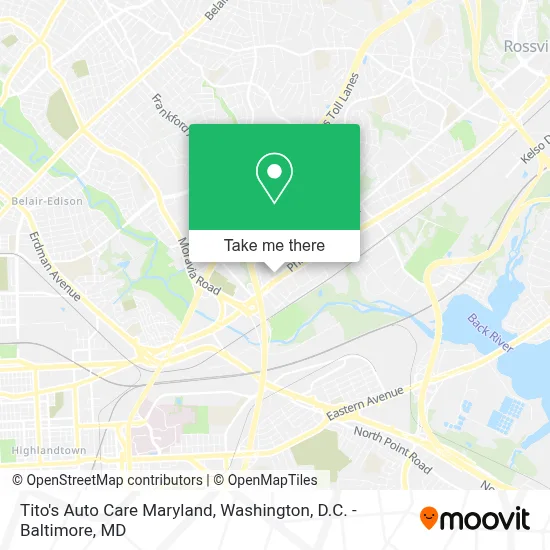 Tito's Auto Care Maryland map