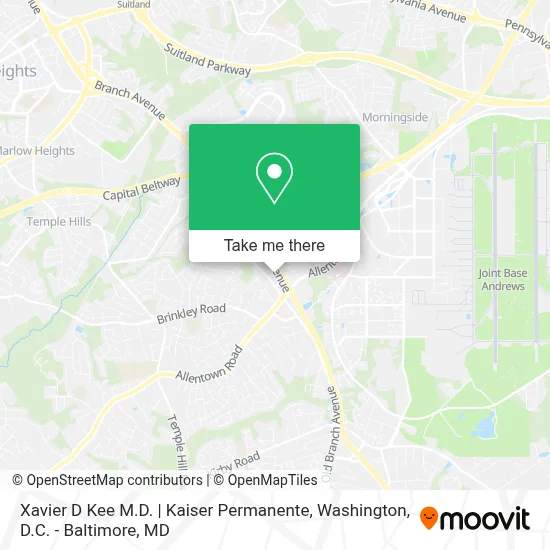 Xavier D Kee M.D. | Kaiser Permanente map