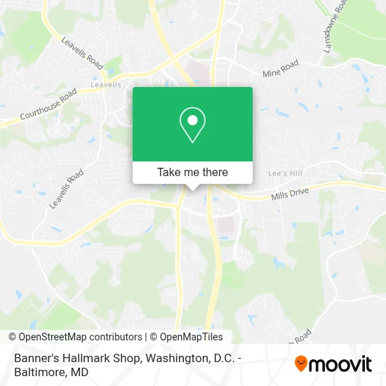 Banner's Hallmark Shop map