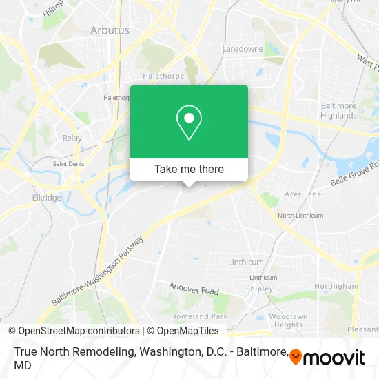 True North Remodeling map