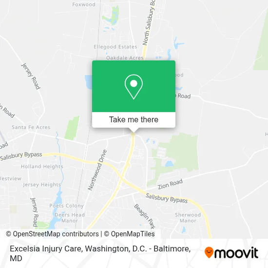 Excelsia Injury Care map