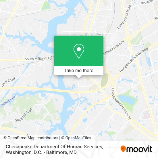 Chesapeake Department Of Human Services map