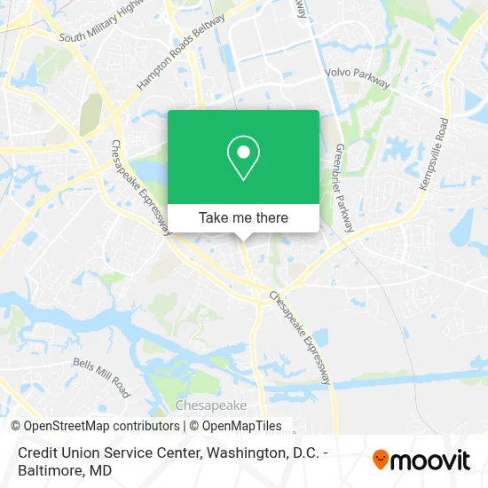 Credit Union Service Center map