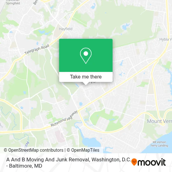 A And B Moving And Junk Removal map