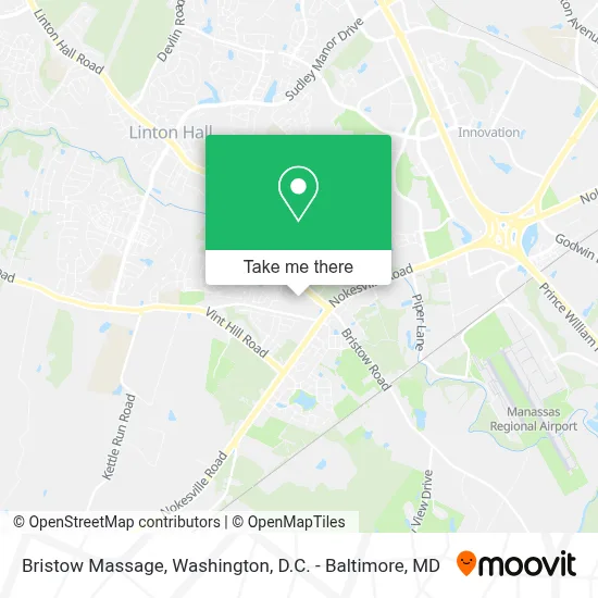 Bristow Massage map