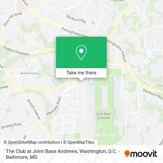 The Club at Joint Base Andrews map