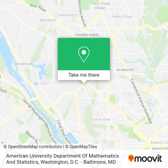 American University Department Of Mathematics And Statistics map