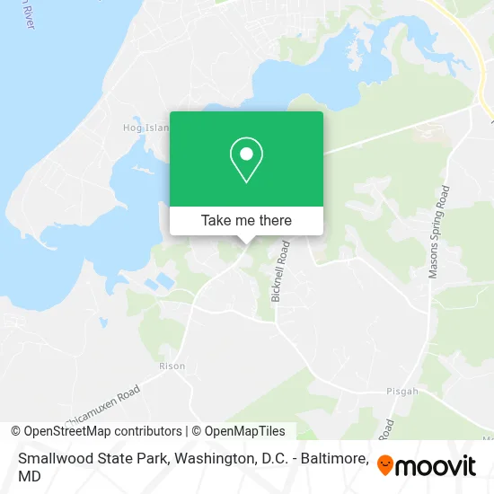 Smallwood State Park map