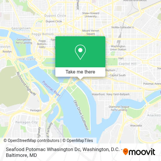 Seafood Potomac Whasington Dc map