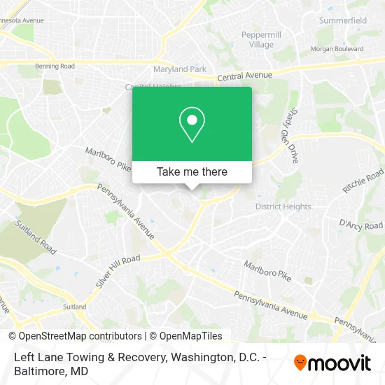 Left Lane Towing & Recovery map