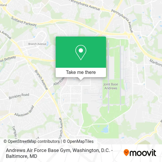 Andrews Air Force Base Gym map