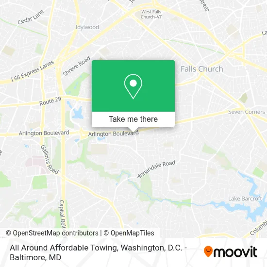 All Around Affordable Towing map