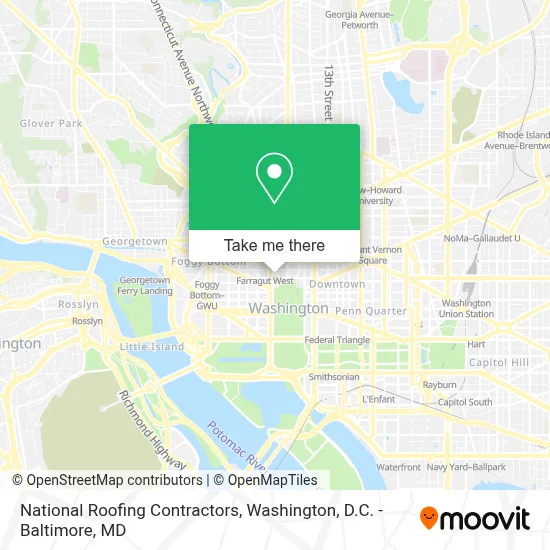 National Roofing Contractors map
