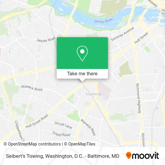 Seibert's Towing map
