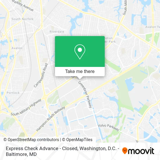 Express Check Advance - Closed map