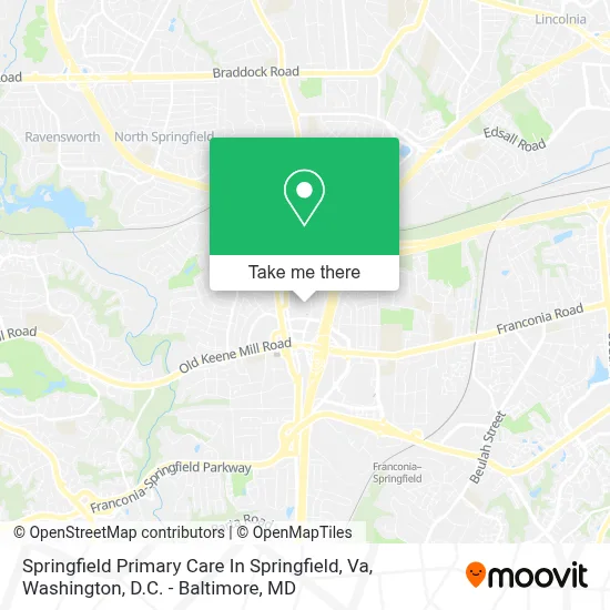 Springfield Primary Care In Springfield, Va map