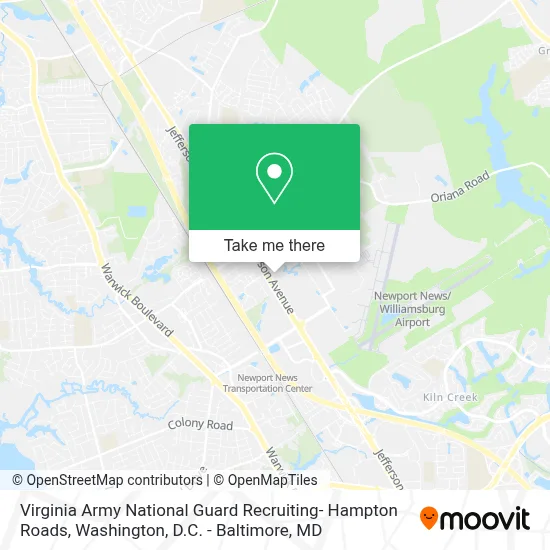 Virginia Army National Guard Recruiting- Hampton Roads map