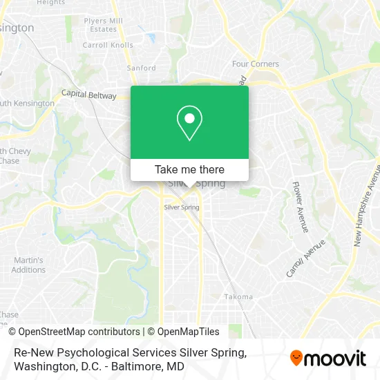Re-New Psychological Services Silver Spring map