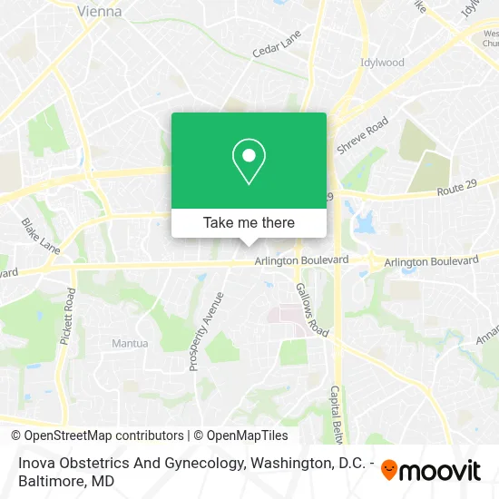 Inova Obstetrics And Gynecology map