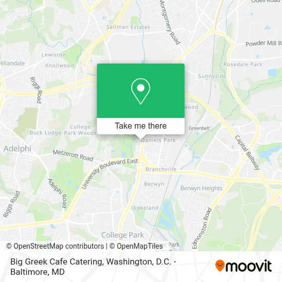 Big Greek Cafe Catering map