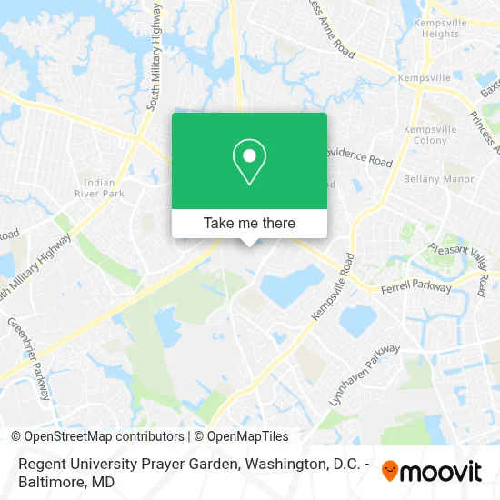 Regent University Prayer Garden map