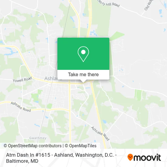 Atm Dash In #1615 - Ashland map