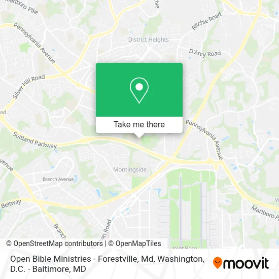 Open Bible Ministries - Forestville, Md map