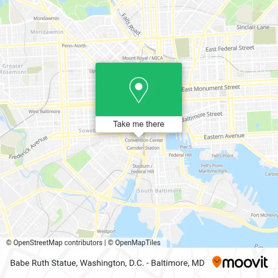 Babe Ruth Statue map