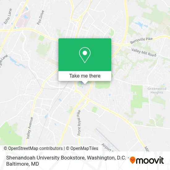Shenandoah University Bookstore map