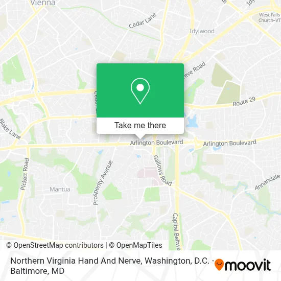 Northern Virginia Hand And Nerve map