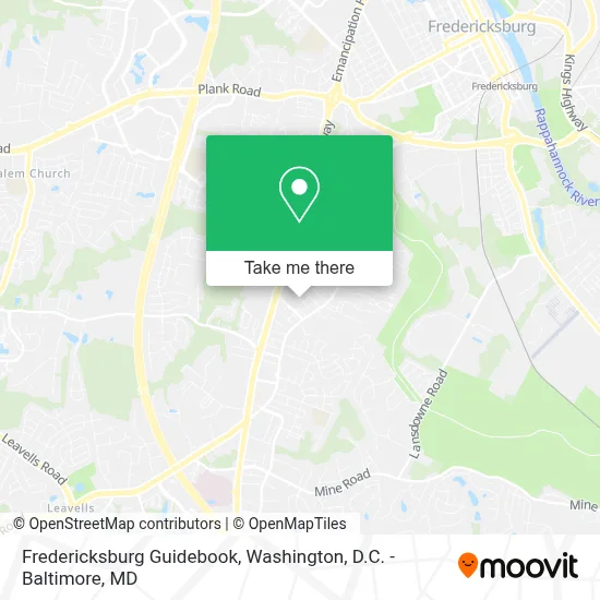 Fredericksburg Guidebook map