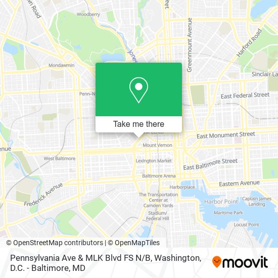 Mapa de Pennsylvania Ave & MLK Blvd FS N / B