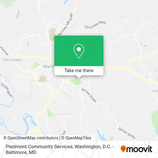 Piedmont Community Services map