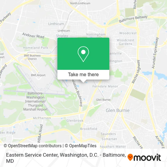 Eastern Service Center map