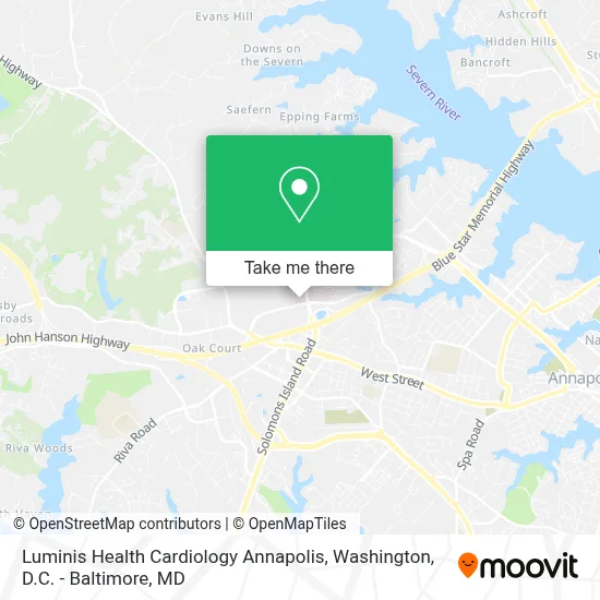 Luminis Health Cardiology Annapolis map