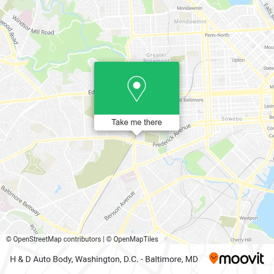 H & D Auto Body map