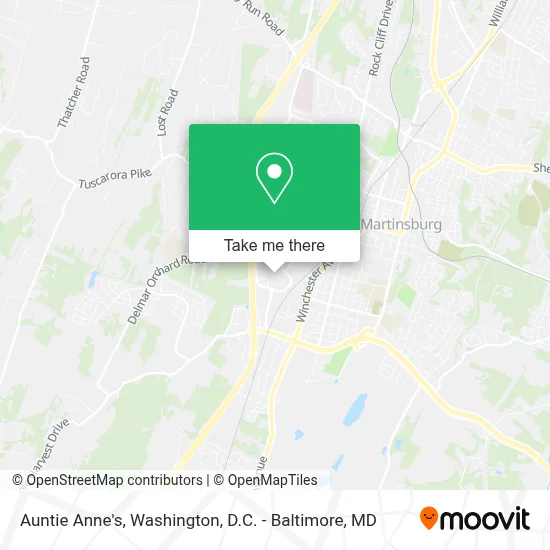 Auntie Anne's map