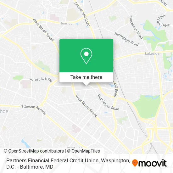 Partners Financial Federal Credit Union map