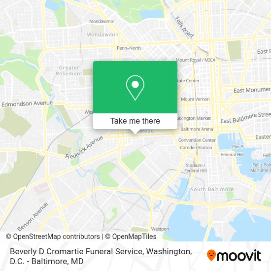 Beverly D Cromartie Funeral Service map