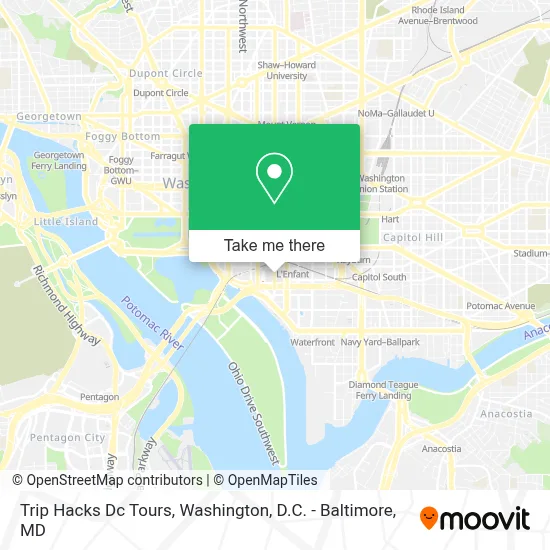 Trip Hacks Dc Tours map