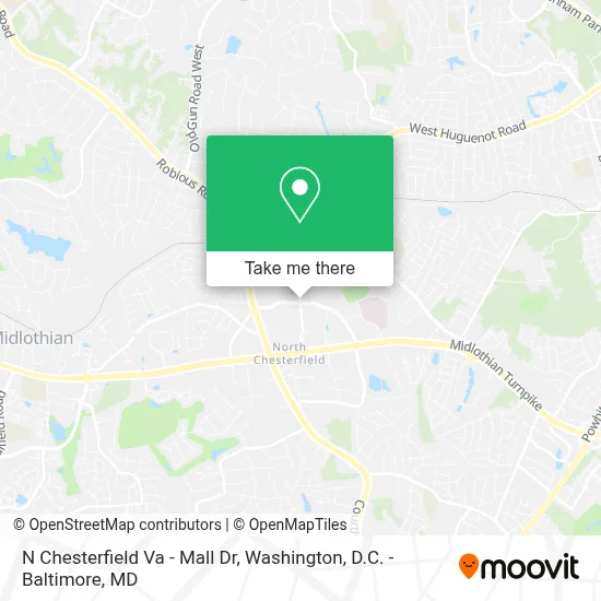 N Chesterfield Va - Mall Dr map