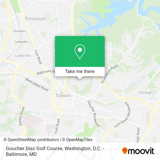 Goucher Disc Golf Course map