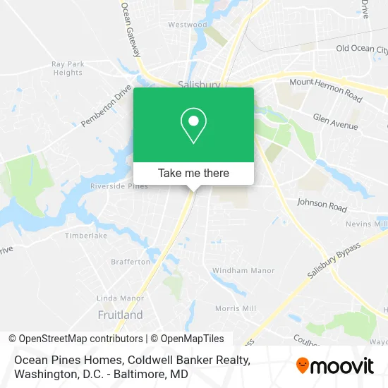 Ocean Pines Homes, Coldwell Banker Realty map