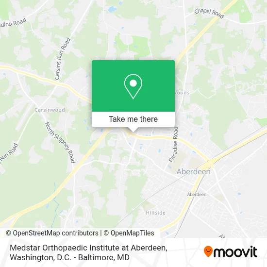 Medstar Orthopaedic Institute at Aberdeen map