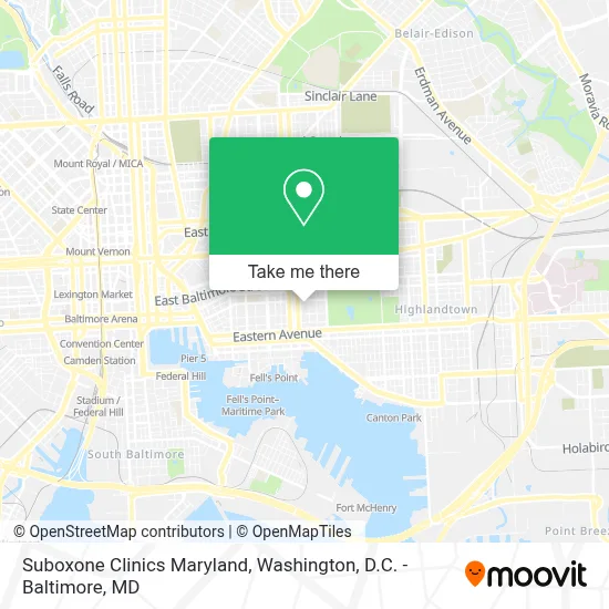 Suboxone Clinics Maryland map